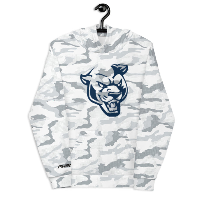 Coral Springs Panther Head White Camo Unisex Hoodie