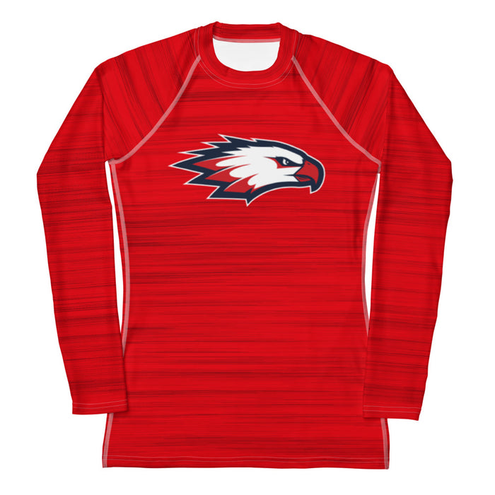 Raleigh Christian Academy EAGLE HEAD Women's Heather Red LS Compression Shirt