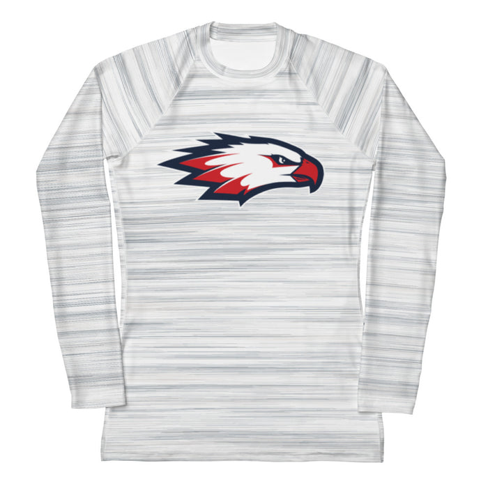 Raleigh Christian Academy EAGLE HEAD Women's Heather White LS Compression Shirt