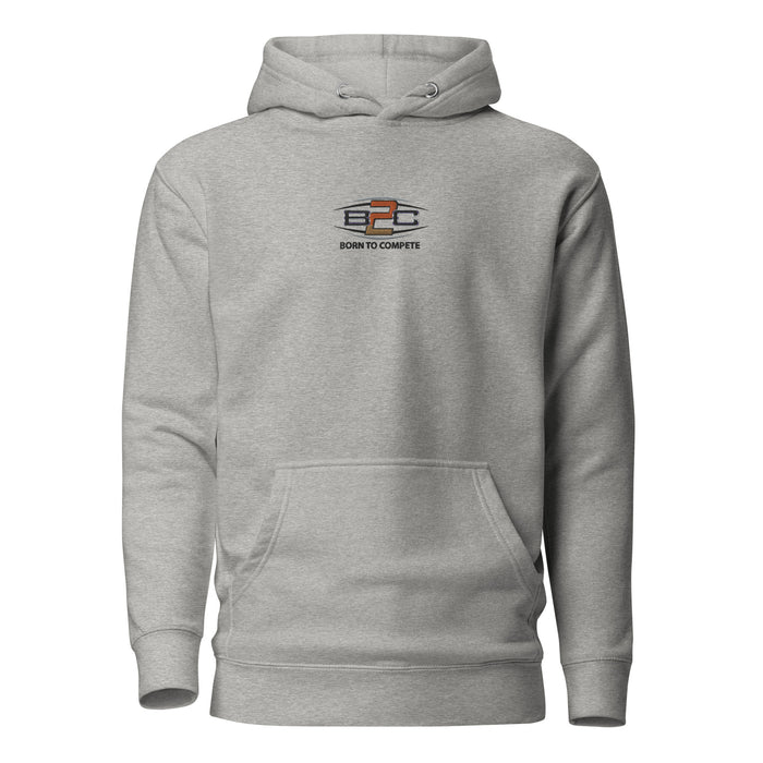 Born To Compete Embroidered Logo Unisex Hoodie - Carbon Grey