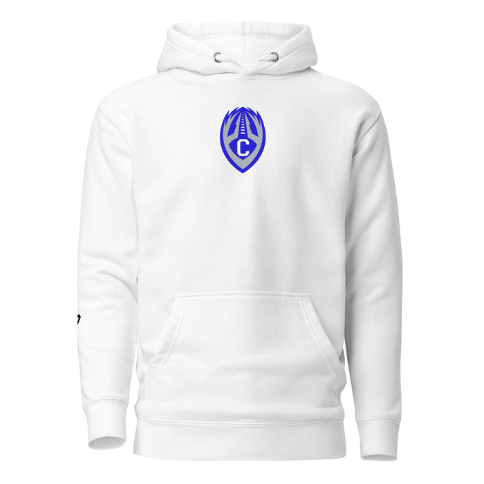 Central High School Embroidered Logo Unisex Hoodie - White