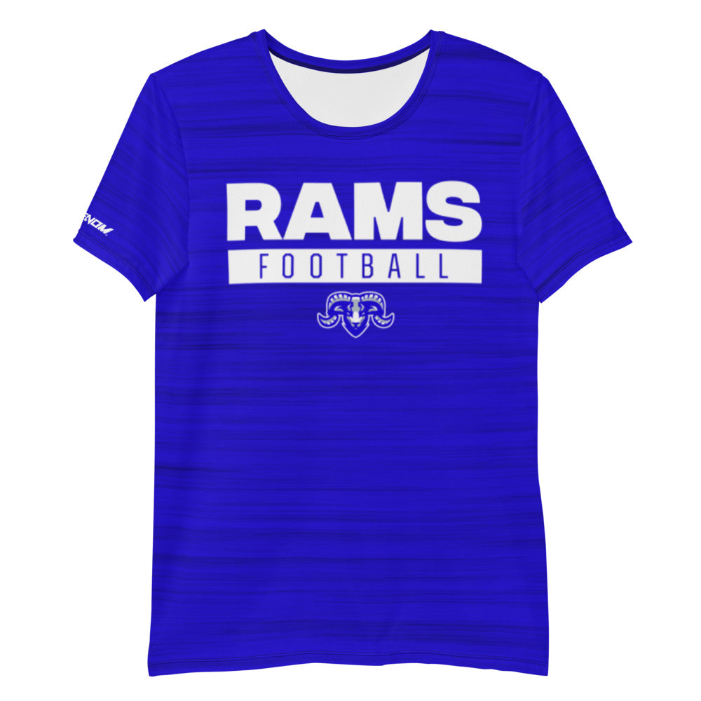 Interlachen Rams Football Performance Tee - Heather Blue — Phenom Fans