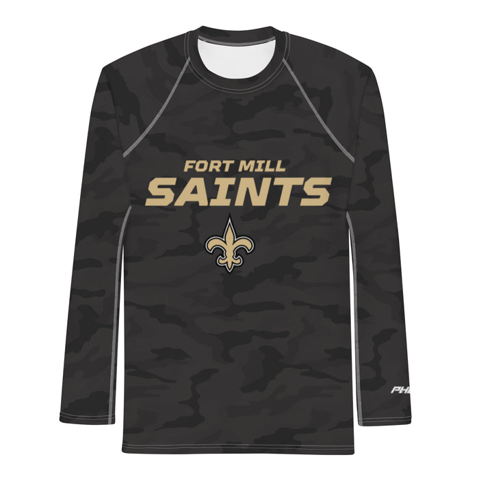 Fort Mill Saints Camo Black LS Compression Shirt