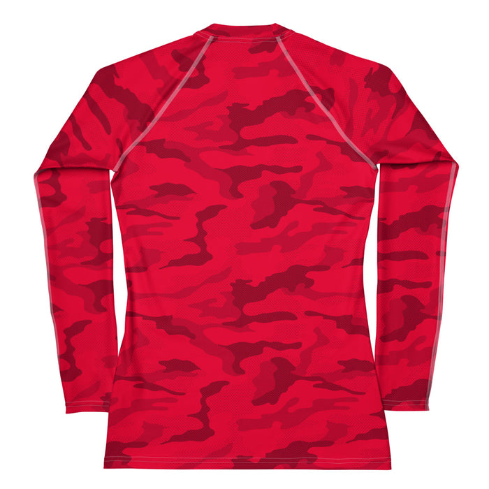 Raleigh Christian Academy EAGLE HEAD Women's Red Camo LS Compression Shirt