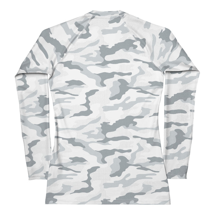 Raleigh Christian Academy EAGLE HEAD Women's White Camo LS Compression Shirt