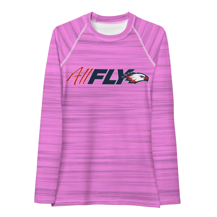 Raleigh Christian Academy ALL FLY Women's LS Heather Pink Compression Shirt