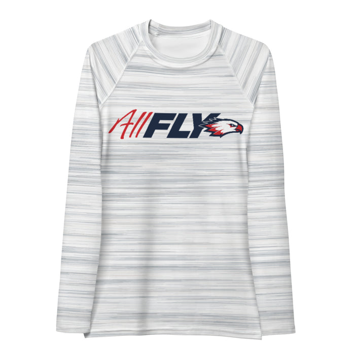 Raleigh Christian Academy ALL FLY Women's Heather White LS Compression Shirt