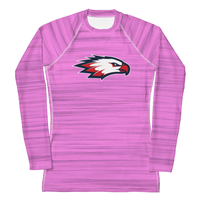 Raleigh Christian Academy EAGLE HEAD Women's Heather Pink LS Compression Shirt