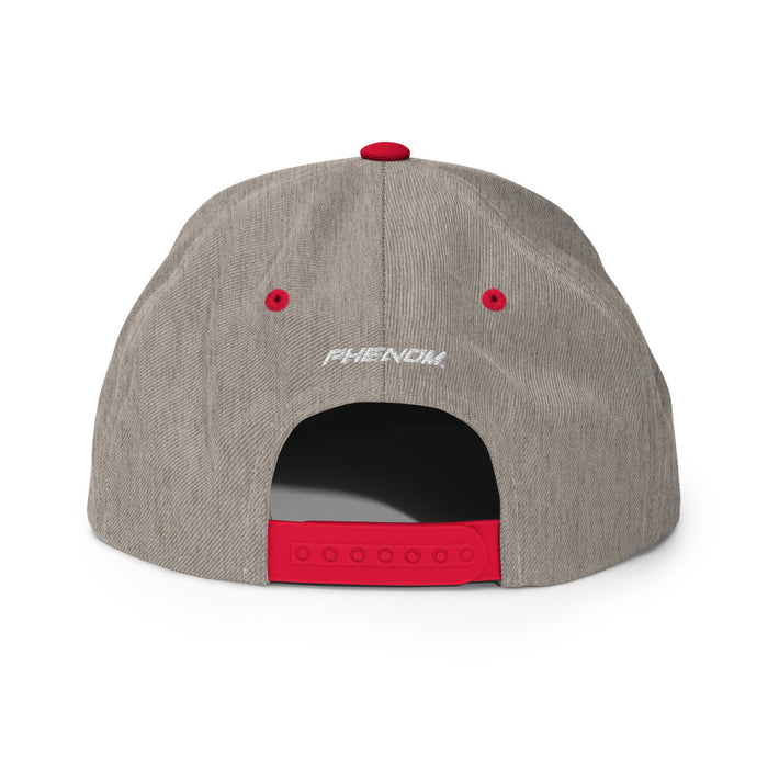 L'Ville Logo Snapback Hat - Heather Grey & Red