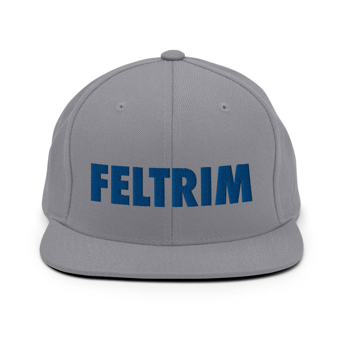Feltrim Academy Snapback Hat - Silver & Blue on Blue